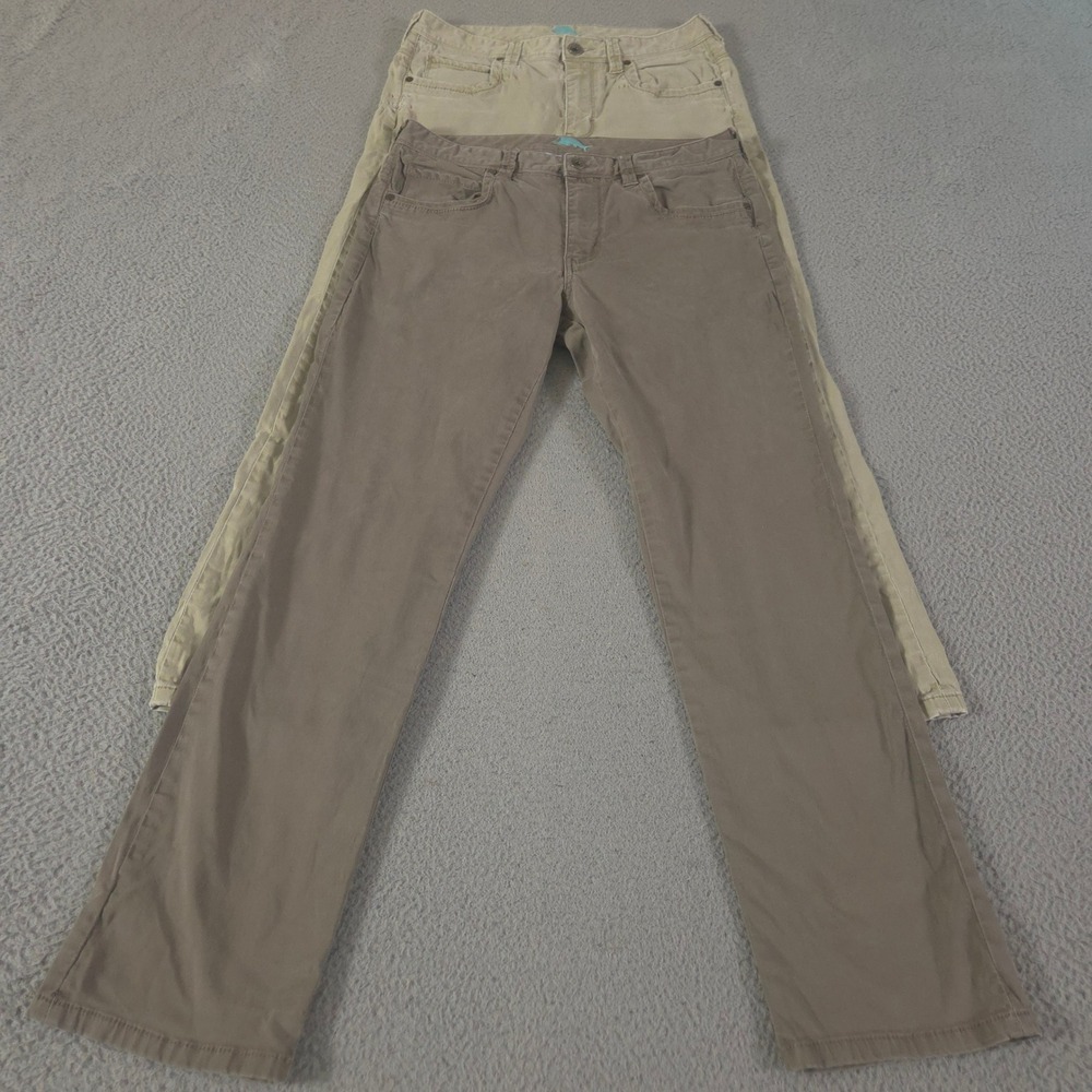 LOT OF 2 Tommy Bahama Jeans Mens 32x30 Multi Straight Leg Tencel Blend Stretch